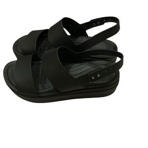 Crocs Brooklyn women’s slingback low wedge sandals Sz 9